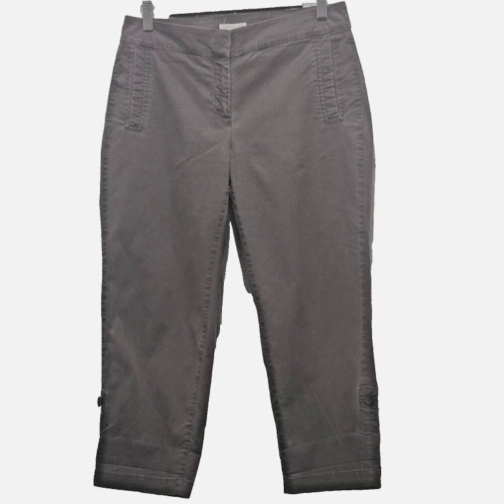 Eileen Fisher SP Organic Cotton Roll Up Capri Pants Casual Picnic Wear